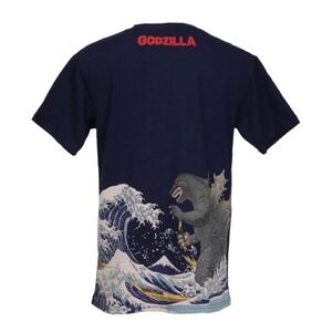 GODZILLA Japanese Embellished Men's T-Shirt Blue Multi 100% Cotton Size XXL
